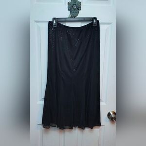 Onyx Nite Medium Formal Black  Sequin Lined Flared Pull-On Trumpet Skirt